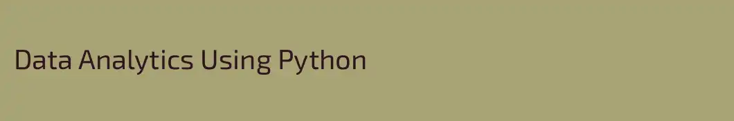 Data Analytics Using Python
